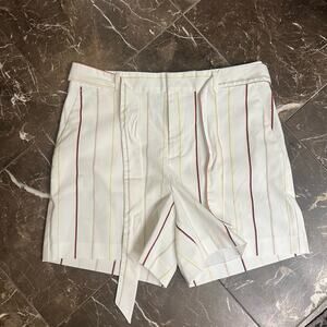 Banana republic shorts with waist tie NWOT 6 white with color stripes